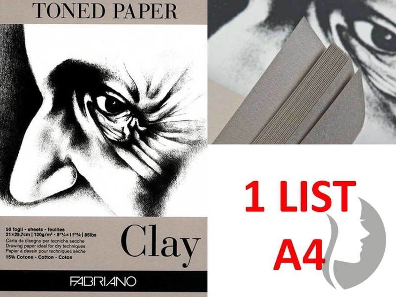 Fabriano Toned paper - CLAY - tónovaný papír (120 g/m2, 21 x 29,7 cm) - A4 - 1 list