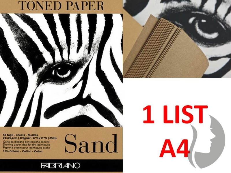 Fabriano Toned paper - SAND - tónovaný papír (120 g/m2, 21 x 29,7 cm) - A4 - 1 list