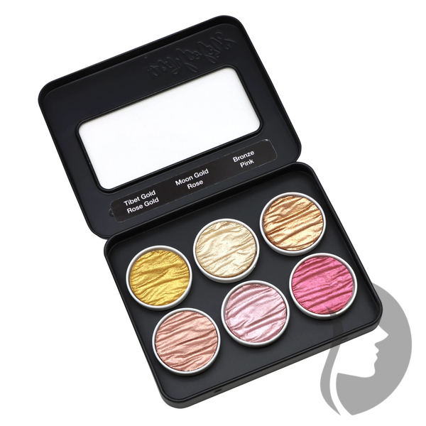 Finetec COLIRO Pearl Color Set VINTAGE - sada 6 ks - perleťové akvarelové barvy