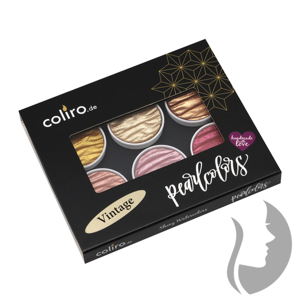 Finetec COLIRO Pearl Color Set VINTAGE - sada 6 ks - perleťové akvarelové barvy