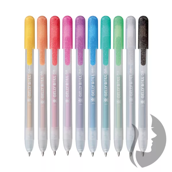 SAKURA Gelly roll METALLIC - zasouvací gelová pera - sada 10 kusů