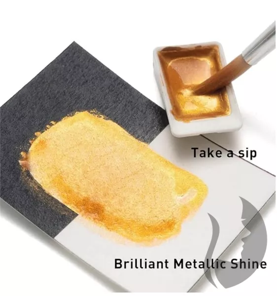 HIMI akvarelové barvy - metalické barvy v pánvičkách - 12 ks - Golden Metallic edition - ZLATÁ