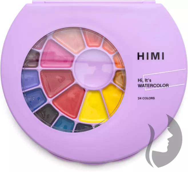 HIMI akvarelové barvy - Semi-Moist (polovlhké) - 24 barev ve vaničkách - FIALOVÁ