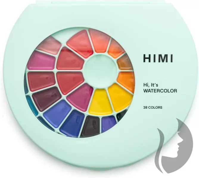 HIMI akvarelové barvy - Semi-Moist (polovlhké) - 38 barev ve vaničkách - ZELENÁ