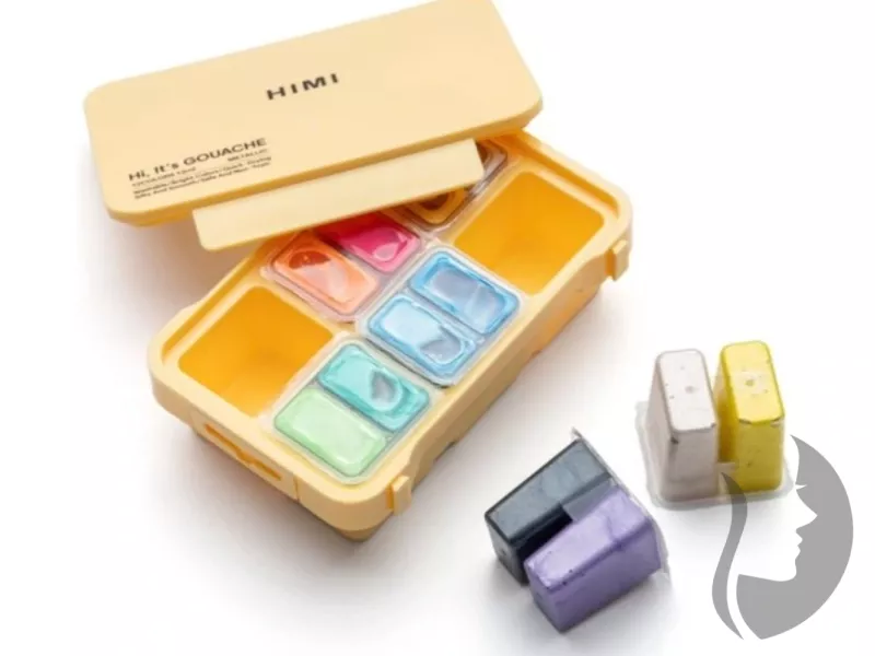 HIMI Gouache Paint Twin Cup - kvašové barvy - sada 12 x 12 ml - METALICKÉ
