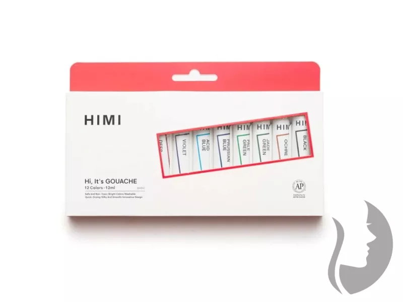 HIMI Tube Gouache Set - kvašové barvy v tubě - sada 12 x 12 ml