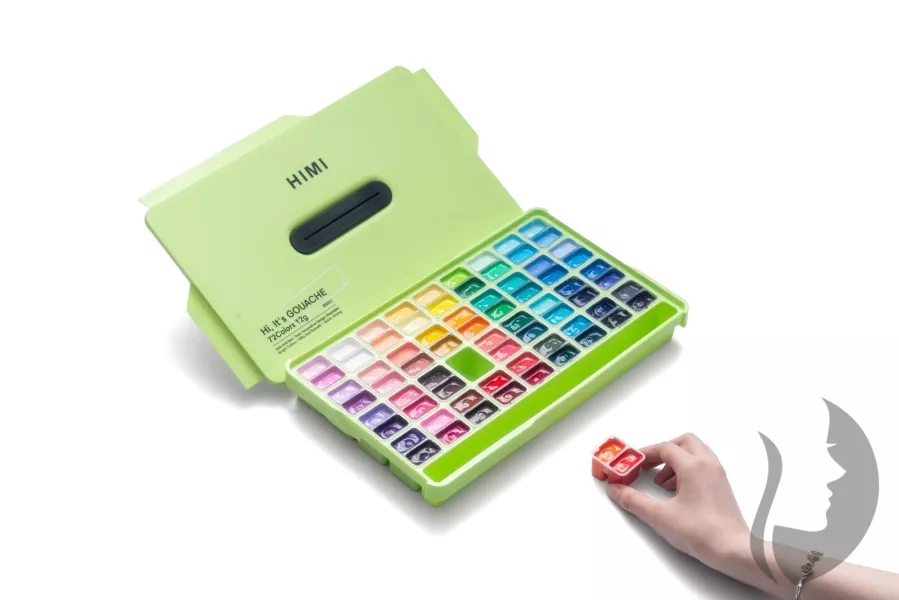 HIMI Twin Cup Gouache Set Apple Green Edition - kvašové barvy - sada 72 x 12 ml - JABLKO