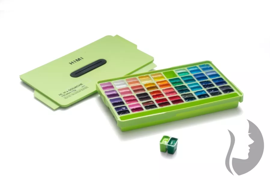 HIMI Twin Cup Gouache Set Apple Green Edition - kvašové barvy - sada 72 x 12 ml - JABLKO