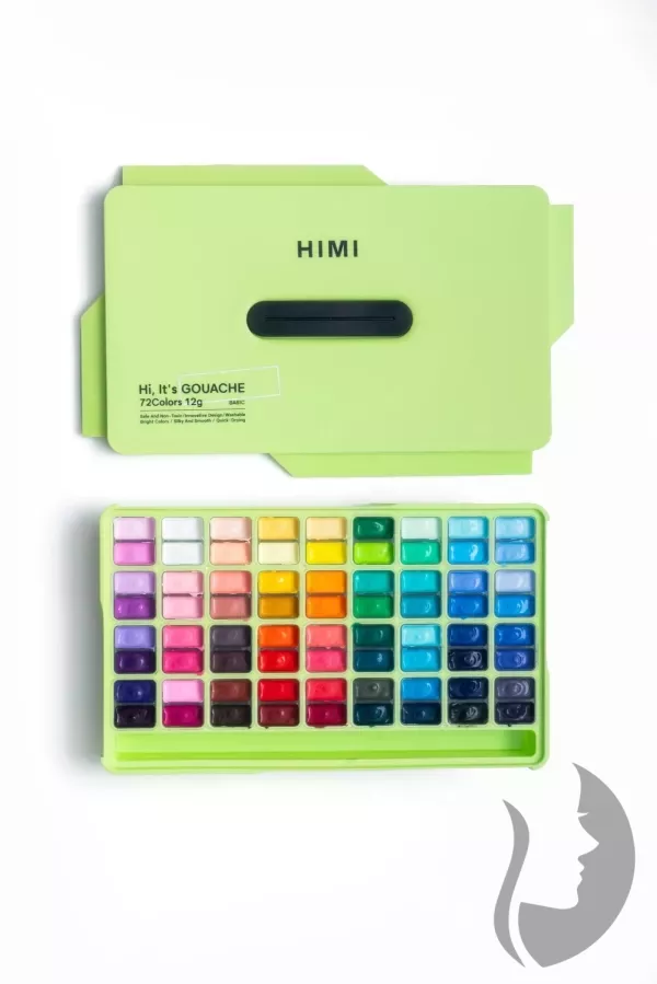 HIMI Twin Cup Gouache Set Apple Green Edition - kvašové barvy - sada 72 x 12 ml - JABLKO