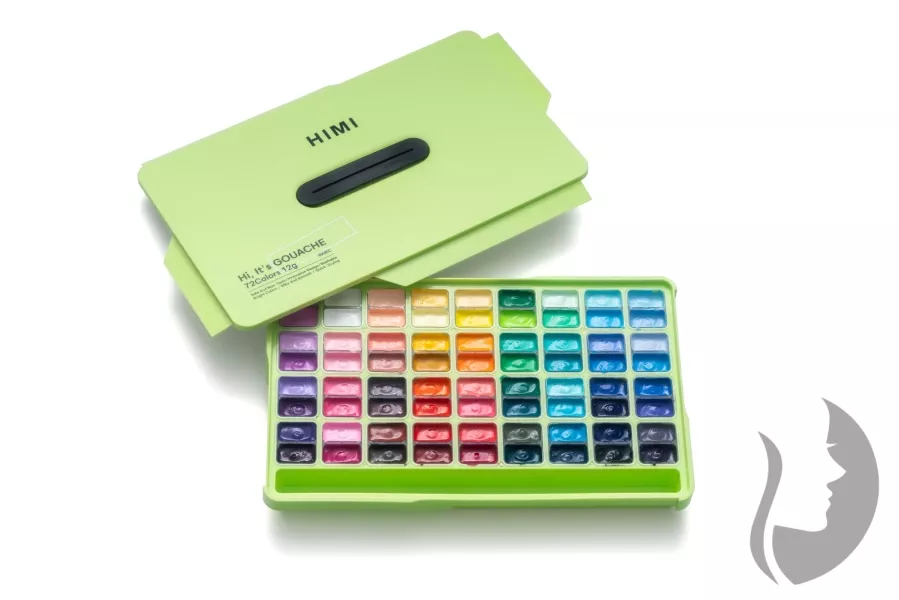 HIMI Twin Cup Gouache Set Apple Green Edition - kvašové barvy - sada 72 x 12 ml - JABLKO