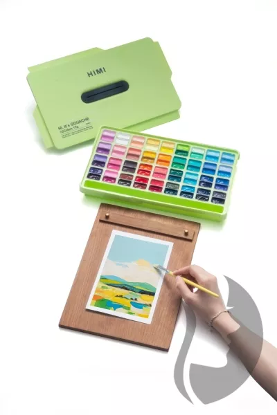 HIMI Twin Cup Gouache Set Apple Green Edition - kvašové barvy - sada 72 x 12 ml - JABLKO