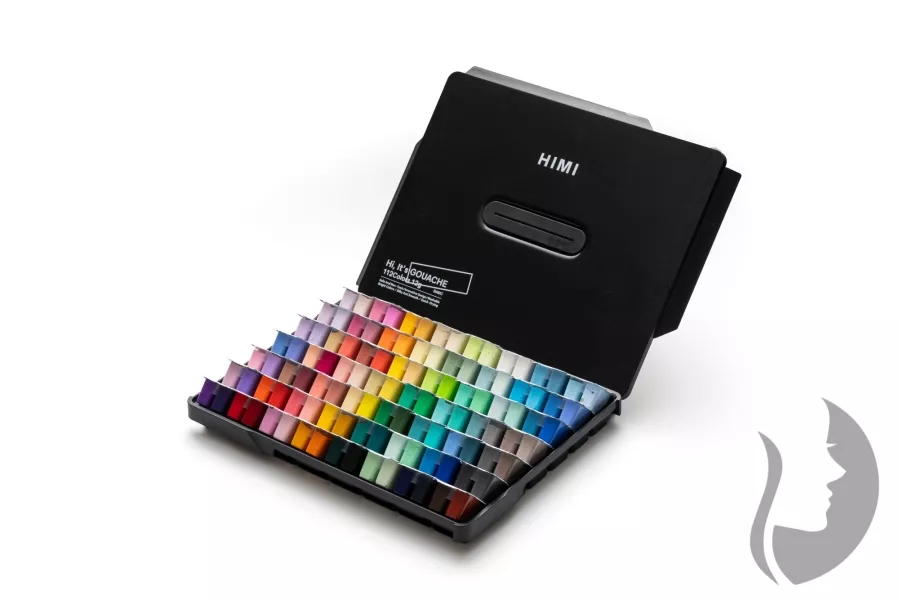 HIMI Twin Cup Gouache Set Black Edition - kvašové barvy - sada 112 x 12 ml - ČERNA