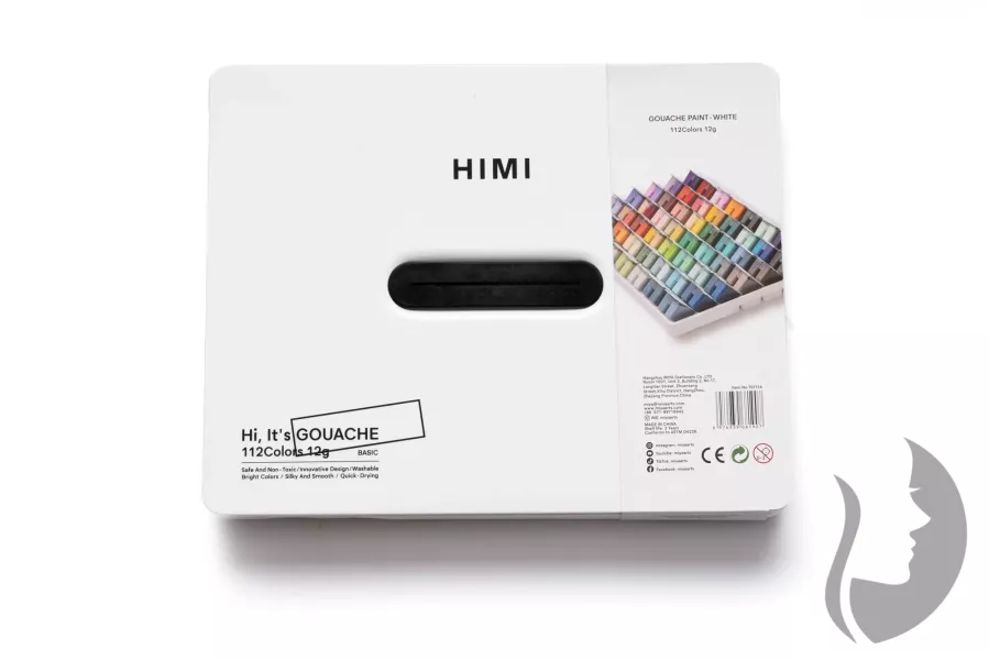 HIMI Twin Cup Gouache Set White Edition - kvašové barvy - sada 112 x 12 ml - BÍLÁ