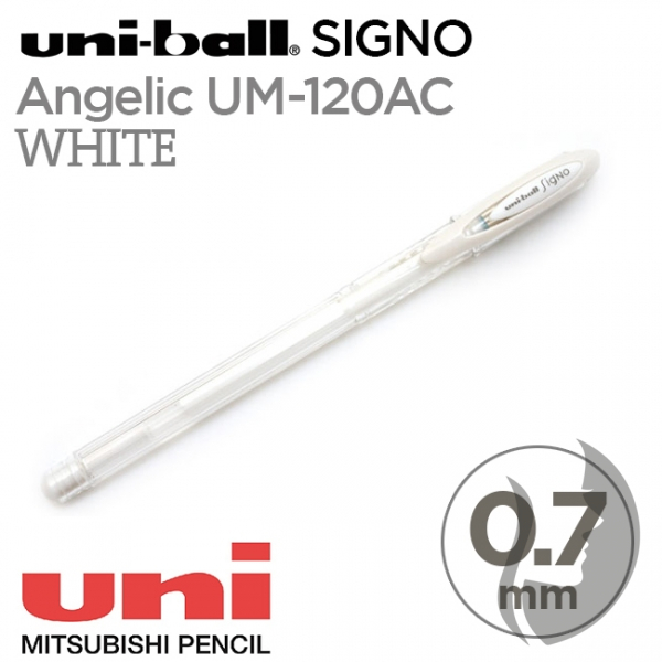 Gelové pero Uni-Ball SIGNO UM-120AC - WHITE 0,7 mm - bílé