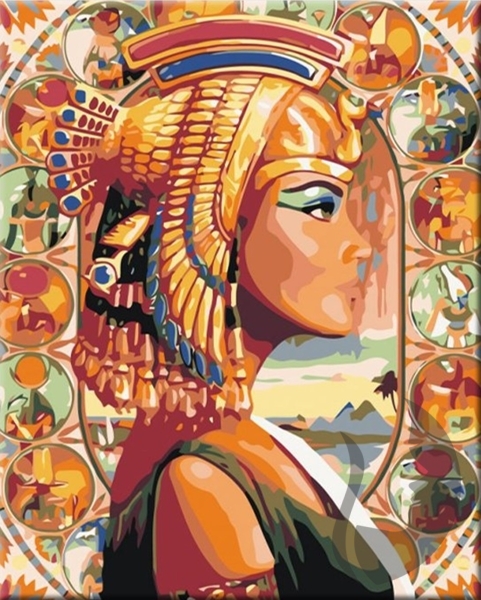 Malování podle čisel - KRÁLOVNA EGYPTA - 40 x 50 cm - obtížnost 3 (Střední) 