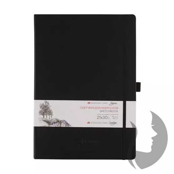 Nevskaya Palitra Academy LADOGA - sketchbook - skicák v pevné vazbě 140 g/m2 - ČERNÁ - 5 rozměrů