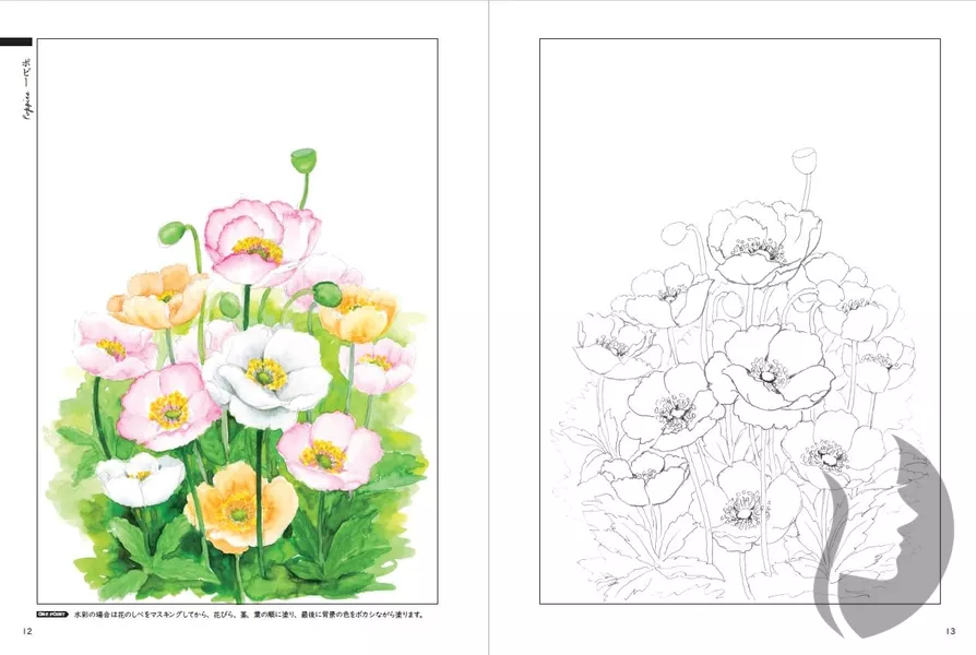 Nostalgic Seasonal Flowers - Coloring Book (Květy a rostliny každého ročního období) - JAPONSKO