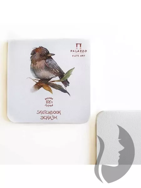 PALAZZO Elite Art - Watercolor sketchbook - akvarelový papír 100% bavlna - (200 g/m2, 15 x 15 cm) - LITTLE BIRD