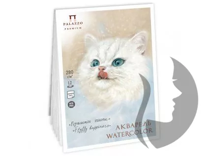 PALAZZO Premium - Watercolor eggshell - akvarelový papír skořápka - (280 g/m2, 13,5 x 20 cm) - FLUFFY HAPPINESS