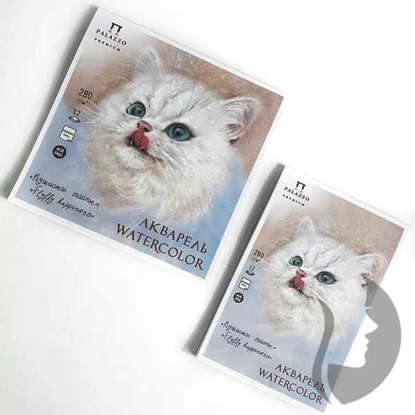 PALAZZO Premium - Watercolor eggshell - akvarelový papír skořápka - (280 g/m2, 20 x 20 cm) - FLUFFY HAPPINESS