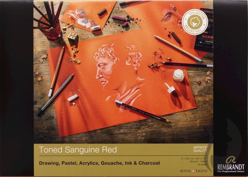 Rembrandt Toned paper - SANGUINE RED - tónovaný papír (180 g/m2, 50 listů) - ČERVENÁ - 2 rozměry
