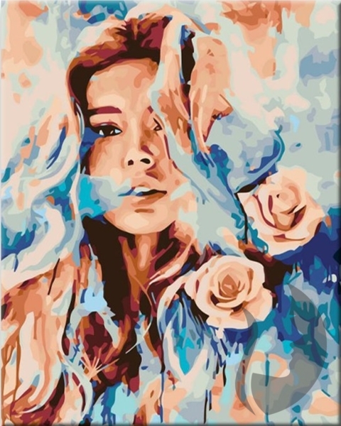 Malování podle čisel - Růžová žena - 40 x 50 cm - obtížnost 2 (snadné)