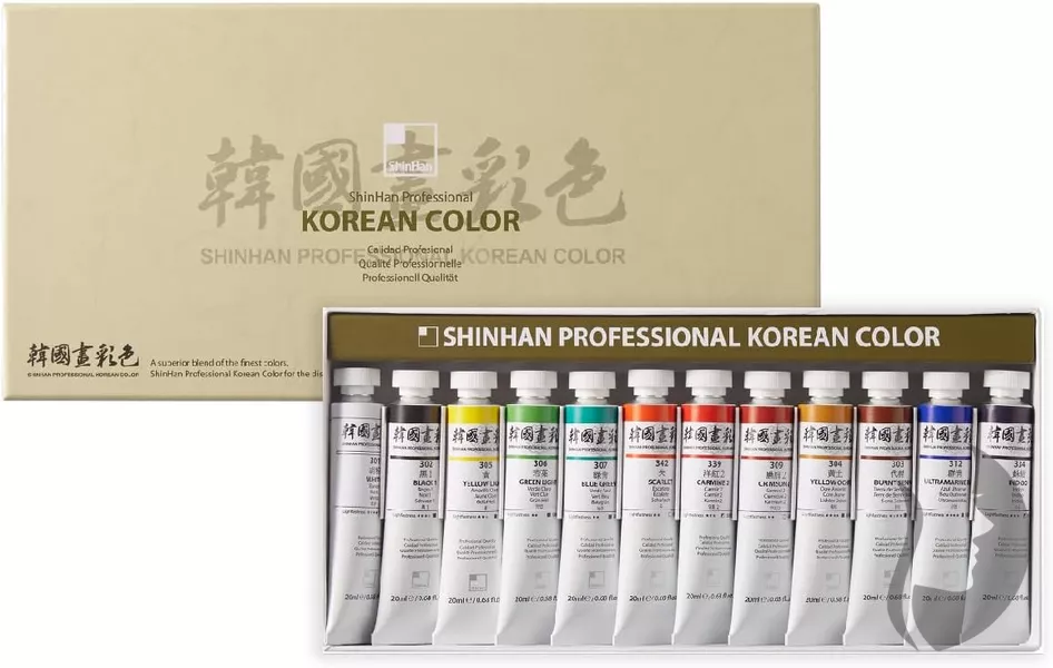 ShinHan Professional KOREAN COLOR - tradiční korejské barvy v tubě - sada 12  x 20 ml