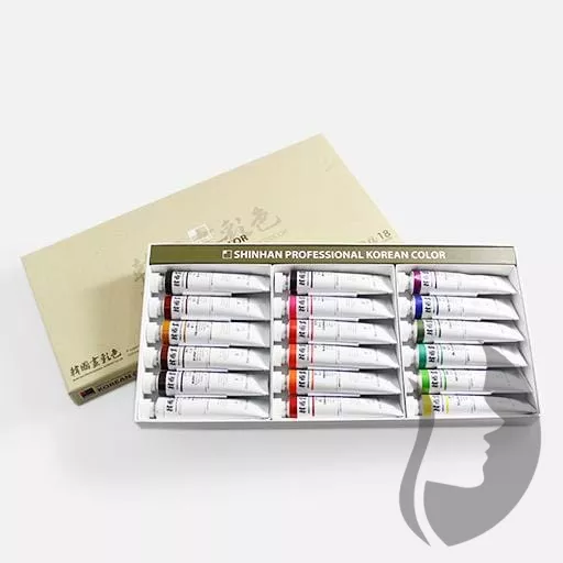 ShinHan Professional KOREAN COLOR - tradiční korejské barvy v tubě - sada 18  x 20 ml