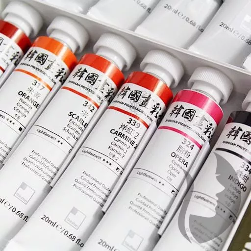 ShinHan Professional KOREAN COLOR - tradiční korejské barvy v tubě - sada 18  x 20 ml