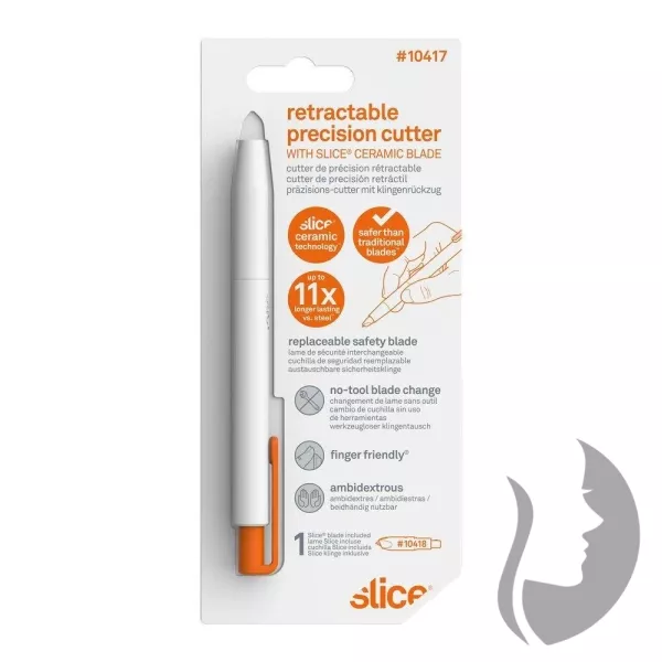 SLICE Retractable precision cutter SKU 10417 - keramický vyškrabávací nožík - NIKOL - 3. VARIANTA - BÍLÝ - ZATAHOVACÍ