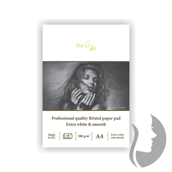 SM-LT Art BRISTOL Extra white & smooth - lepená vazba - 308 g/m2 - 10 listů