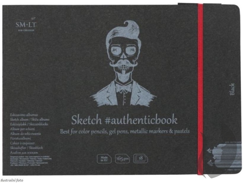 SM-LT Art BLACK sketch album - album se šitou vazbou - 165 g/m2 - 12 listů (24 stran)