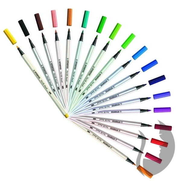 Stabilo Pen 68 BRUSH - fix s pružným hrotem - 24 barev