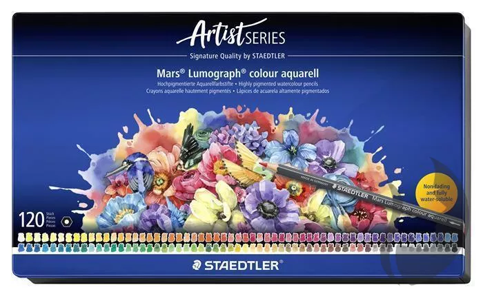 STAEDTLER Mars Lumograph 104 - akvarelové pastelky - sada 120 barev