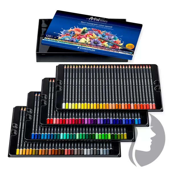 STAEDTLER Mars Lumograph 104 - akvarelové pastelky - sada 120 barev