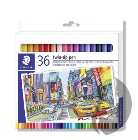 STAEDTLER Twin-tip pen - oboustranné fixy - sada 36 ks