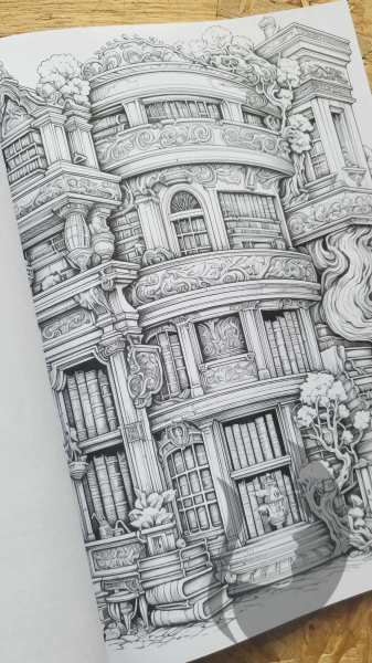 The Enchanted Library: A Coloring Book for Writers and Bookworms