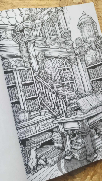 The Enchanted Library: A Coloring Book for Writers and Bookworms