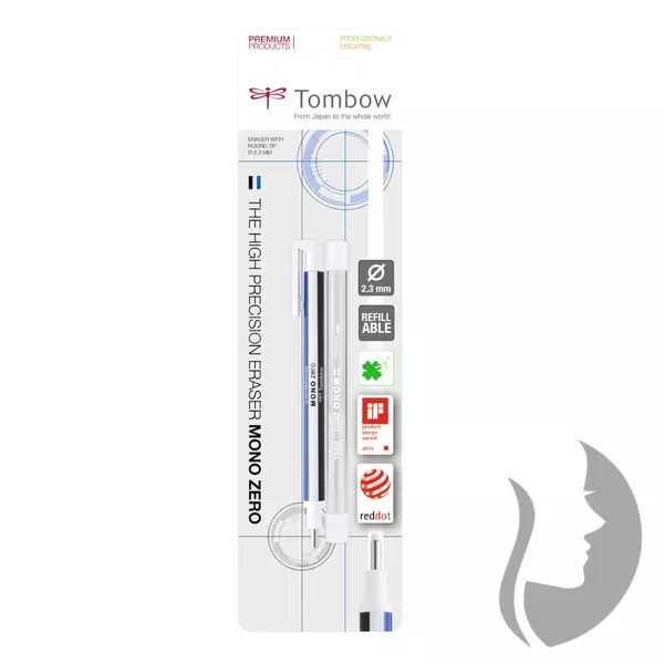 TOMBOW - Mono Zero pryž v tužce - tenká guma kulatá 2,3 mm - sada tužky a náhraní náplně