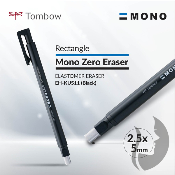 TOMBOW - Mono Zero pryž v tužce - tenká guma plochá 2,5 x 5 mm  - černá