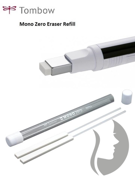 TOMBOW - Mono Zero pryž v tužce - tenká guma plochá 2,5 x 5 mm  - náhradní náplň 2 kusy