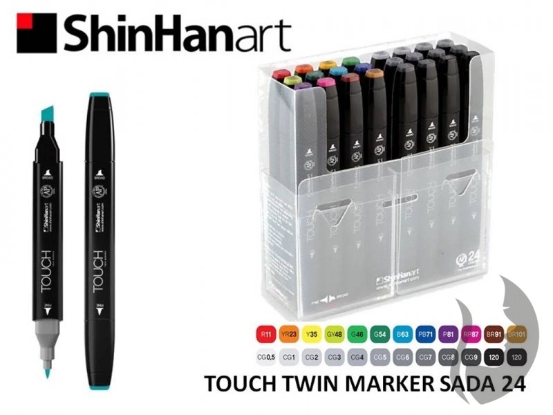 TOUCH Twin Marker - oboustranný fix - ShinHan Art - sada 24 ks