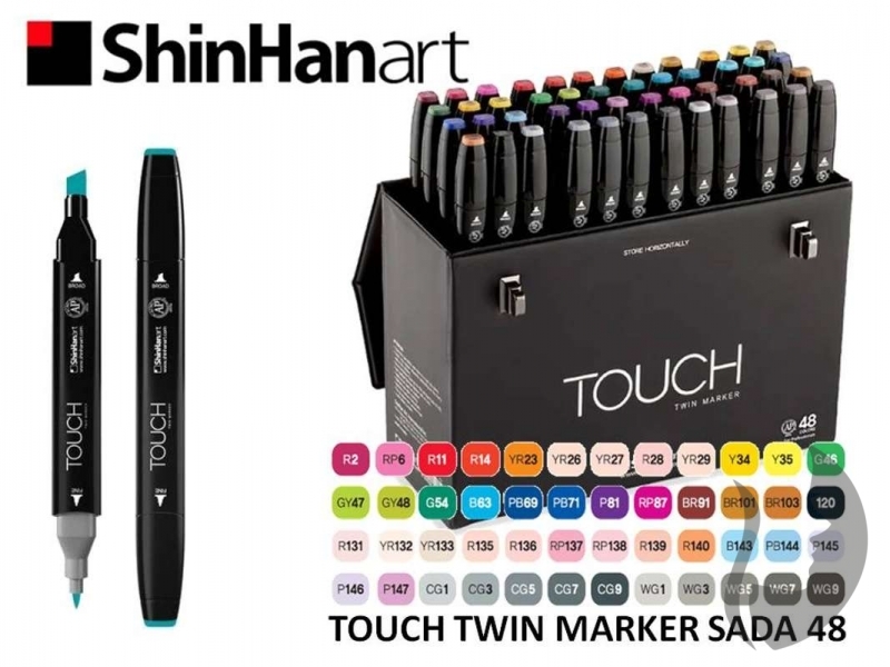 TOUCH Twin Marker - oboustranný fix - ShinHan Art - sada 48 ks