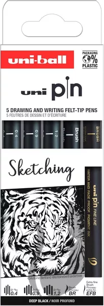 UNI Uni-ball PIN Fineliner Drawing pens - tenké linery - sada 5 ks - SKETCHING