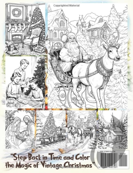 Vintage Christmas Coloring Book for Adults - Max Brenner