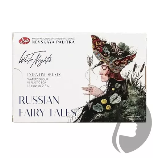 St. Petersburg Nevskaya Palitra - WHITE NIGHTS - Bílé noci - akvarelové barvy - sada RUSSIAN FAIRY TALES - 12 ks PLAST