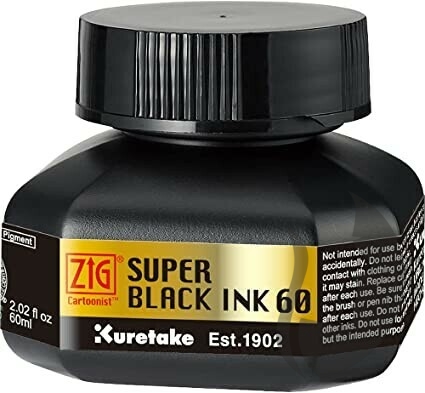 ZIG Kuretake Super Black Ink - černý inkoust - 60 ml