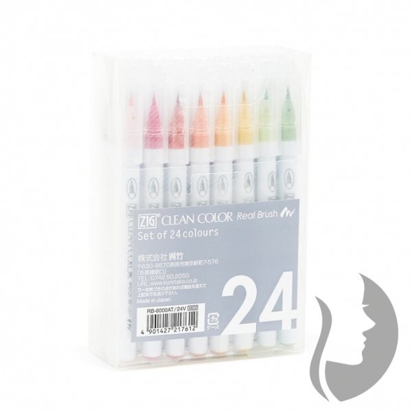 ZIG Kuretake Clean Color Real Brush Pen - sada 24 ks