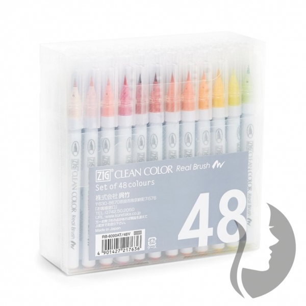ZIG Kuretake Clean Color Real Brush Pen - sada 48 ks