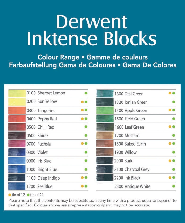 DERWENT Inktense Blocks - rozmývatelné bloky - sada 12 ks - Radost pro maminku